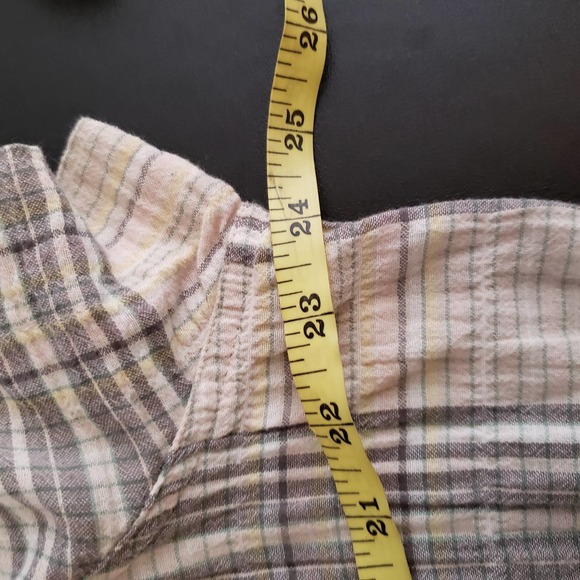 WOOLRICH Cotton Blend Plaid Button Down Short Sleeve Blouse XL - Picture 9 of 10